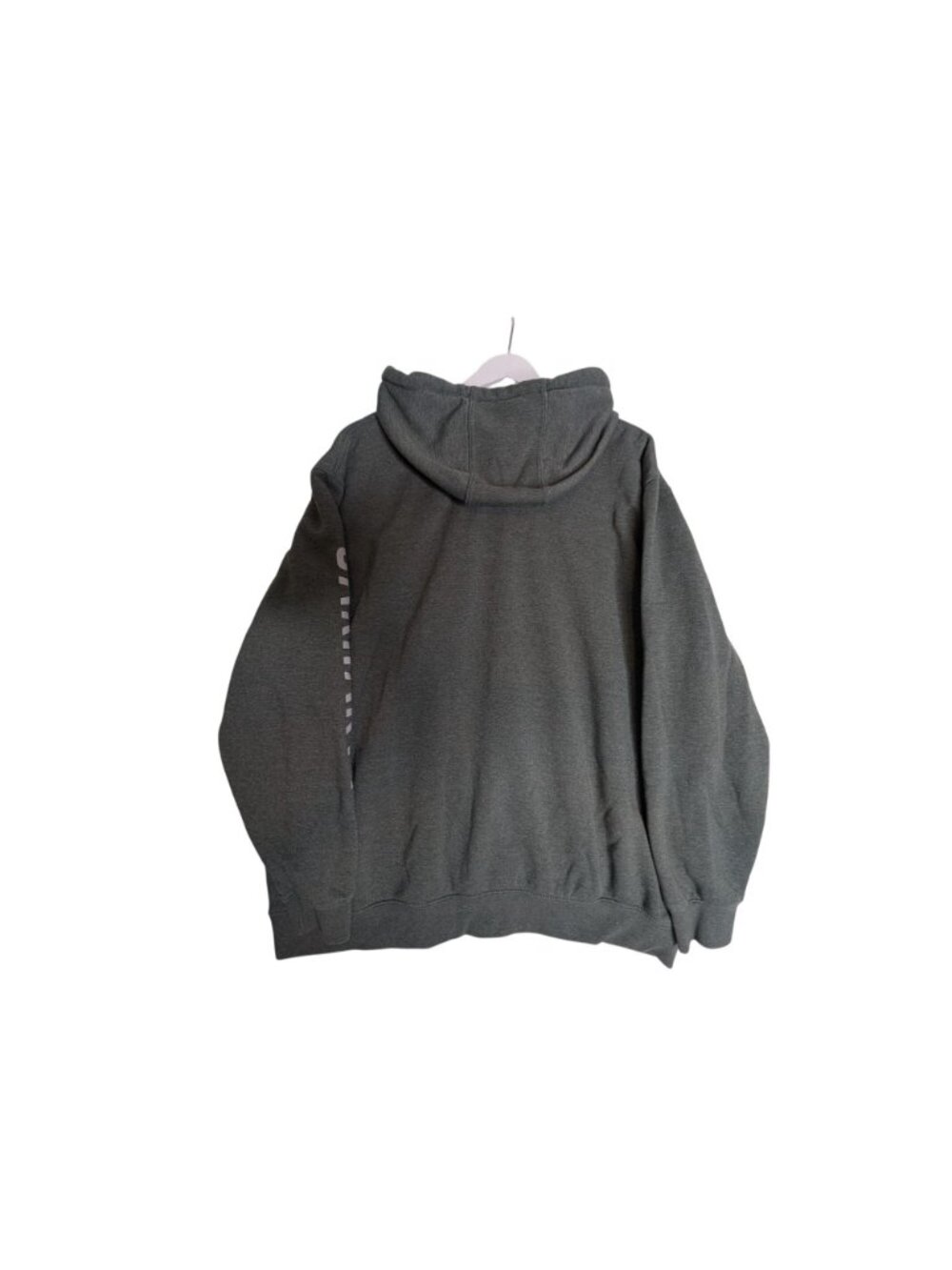 Carhartt Mens Heather Gray Loose Fit Logo Hoodie 2XL With Sleeve Spellout - Picture 3 of 10